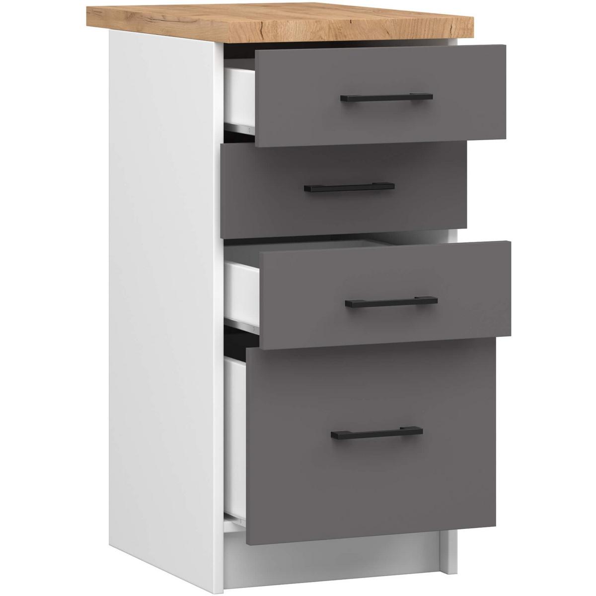 UNTERSCHRANK Weiß, Graphit Grau 85/40/46 - Weiß/Grau, Holzwerkstoff (40/85/46cm) - RAUMHIRSCH FURNITURE
