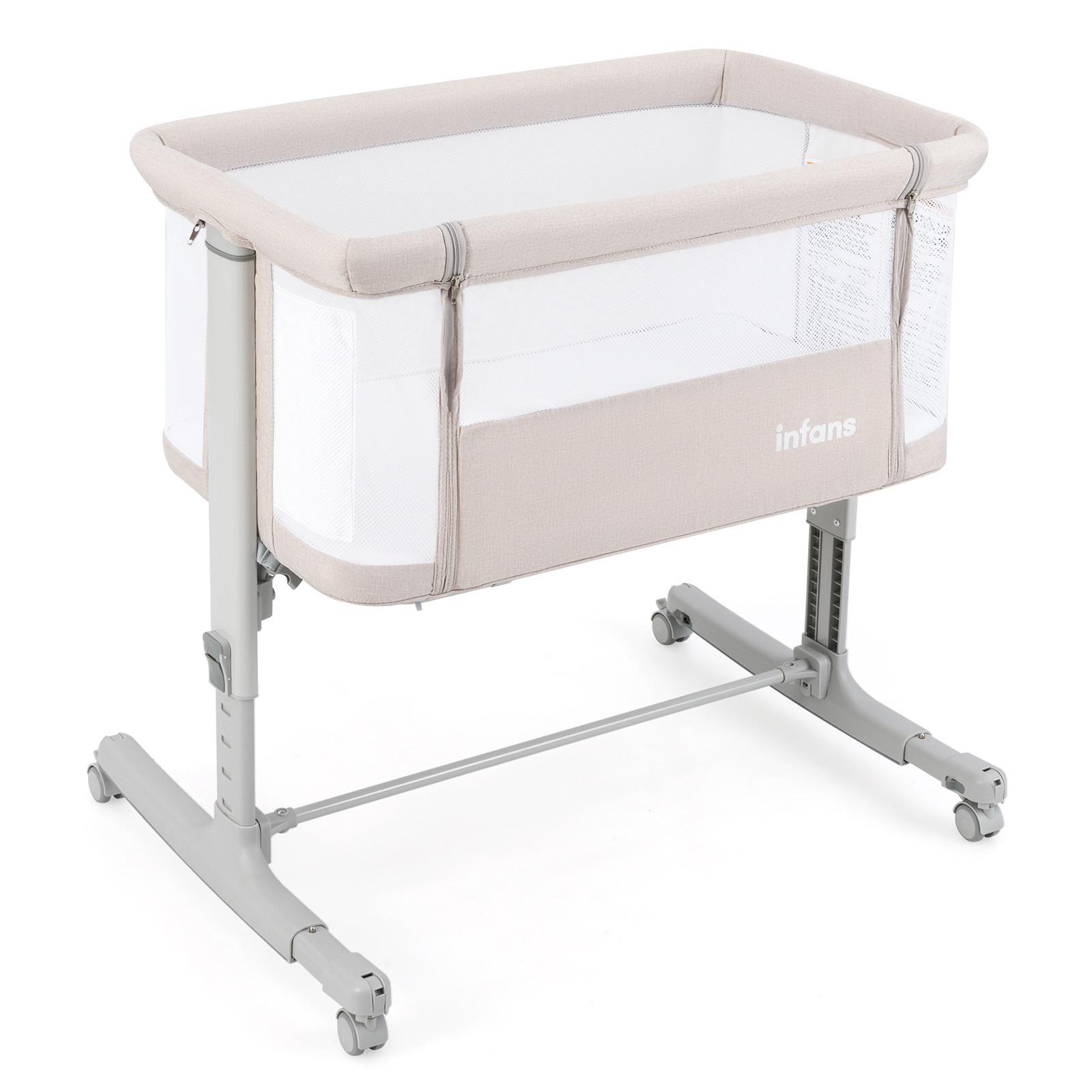 BEISTELLBETT Beige - Beige, Textil - COSTWAY