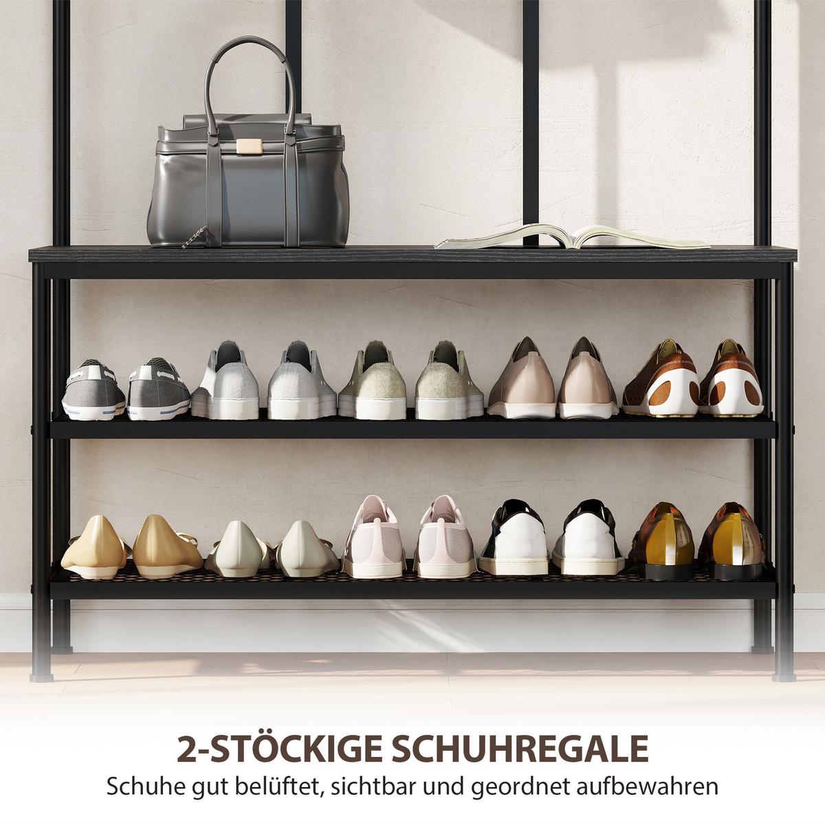 GARDEROBENSTÄNDER Metall Spanplatte Schwarz - Schwarz, Holzwerkstoff/Metall (36/180/91cm) - HOMCOM