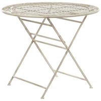 GARTENTISCH cm Metall Cremeweiß Bivio - Weiß, Metall (90/90/74cm) - Beliani