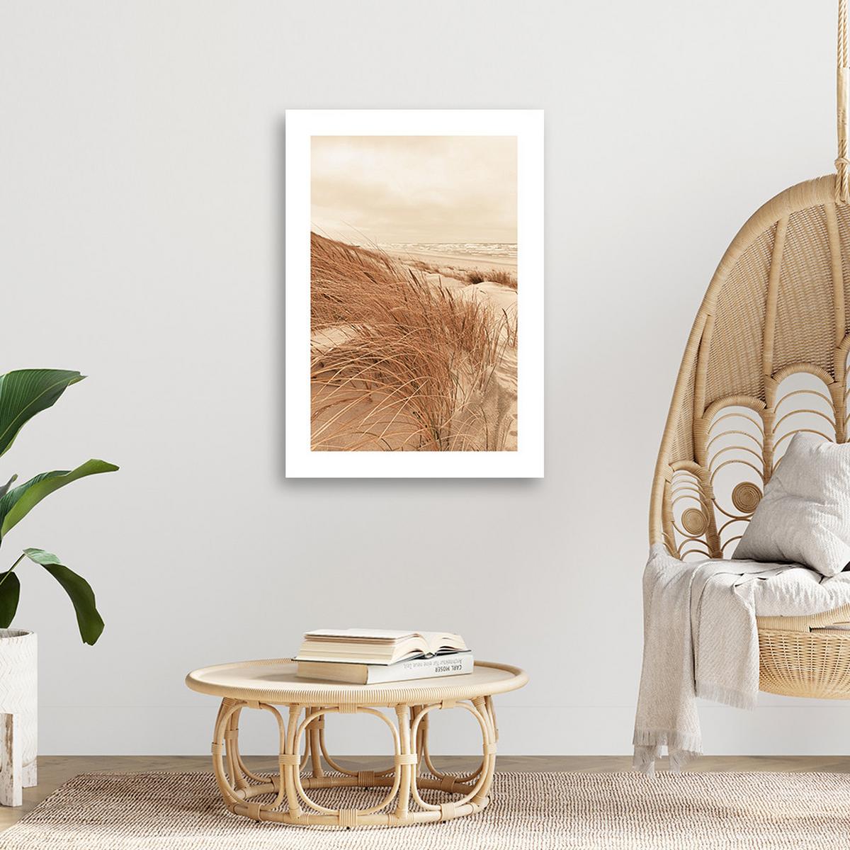 WANDBILD goldenes dünengras - Beige, Textil (40/60cm) - Feeby