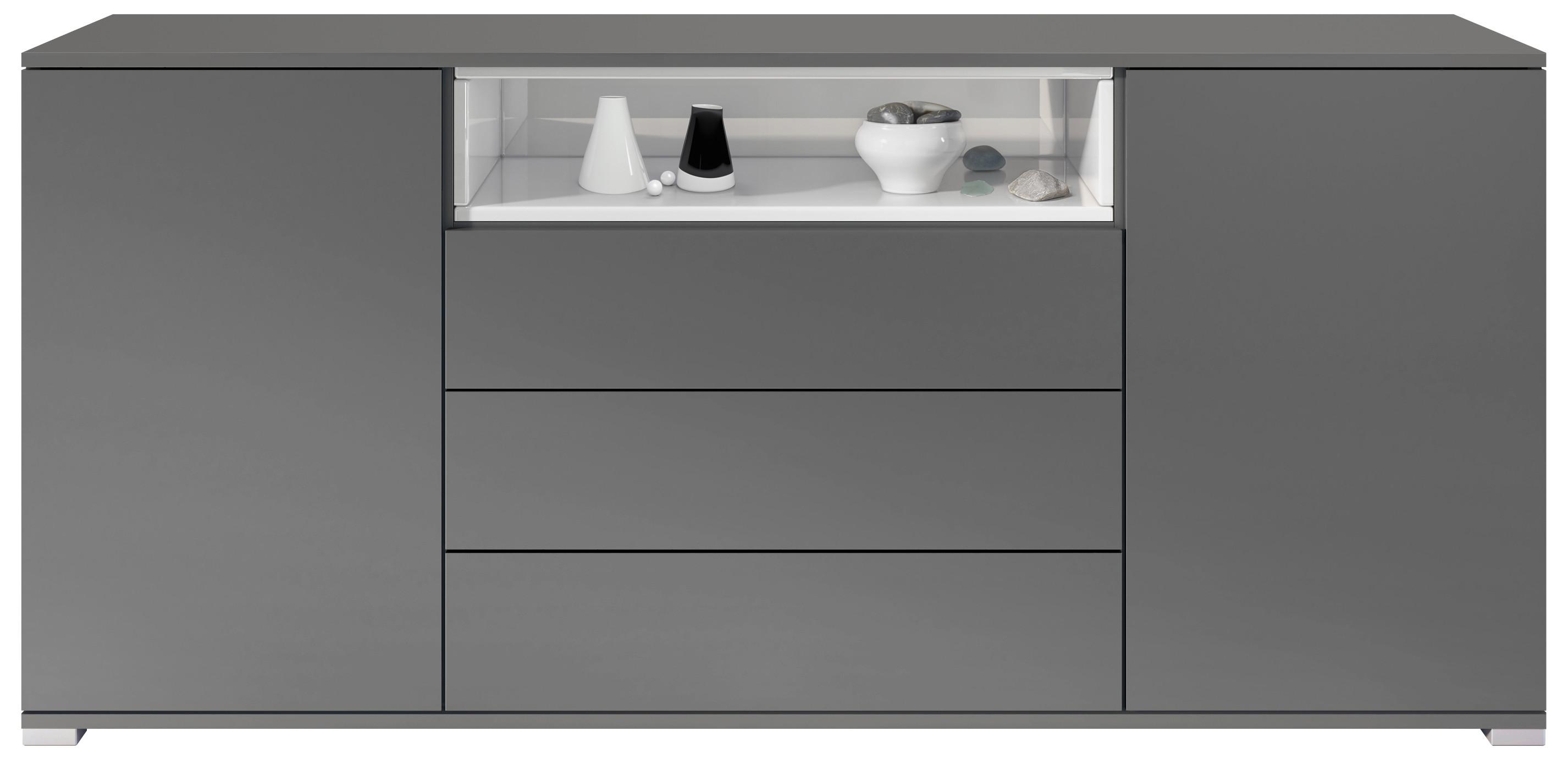 SIDEBOARD Skadu Weiß Hochglanz - Weiß Hochglanz, Holzwerkstoff (166.5/75.5/35cm) - Vladon