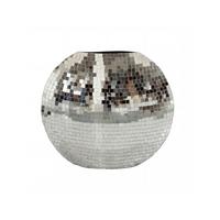 TISCHVASE BERLENGA, Eisen, handgefertigt, Silber, 40 x 10 x 35 cm - Silberfarben, Metall (35cm) - KADIMA DESIGN