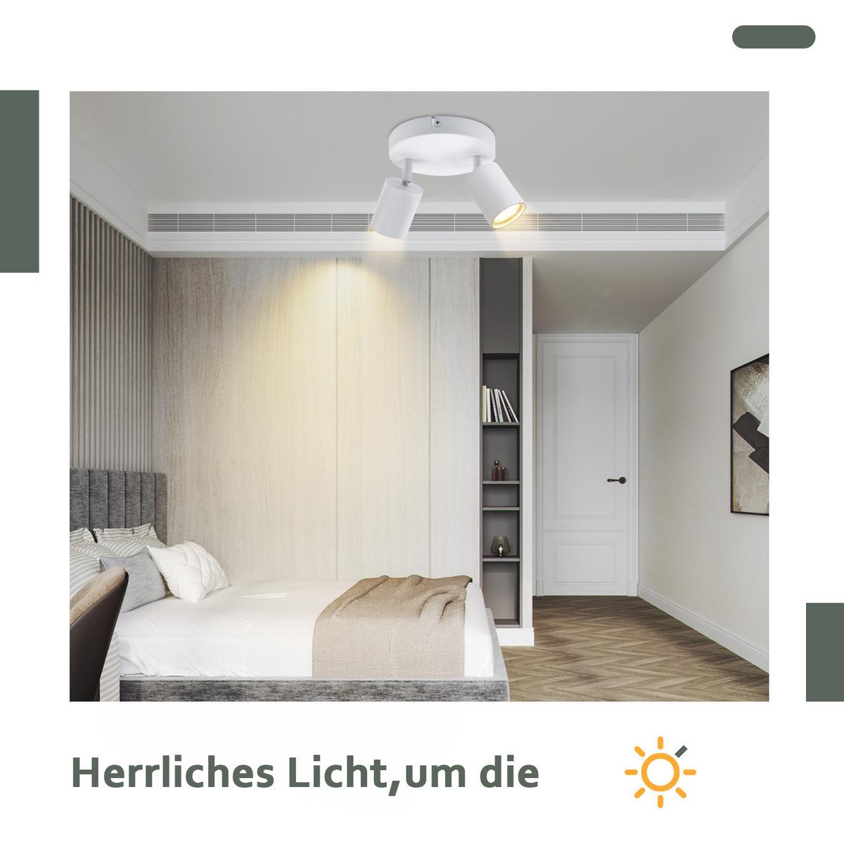 DECKENSTRAHLER Bayreuth 2-flammig 15/15/14.4 cm - Weiß, Metall (15/15/14.4cm) - Nettlife