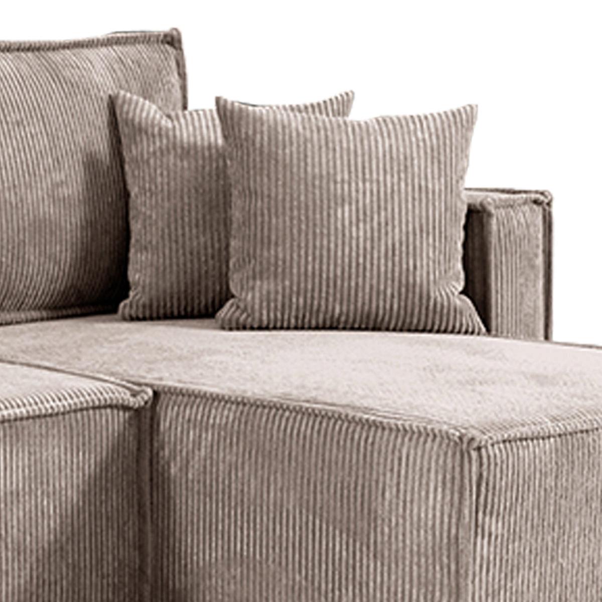 ECKSOFA Ezekiel 3 Sitzplätze Taupe - Taupe, Holz (236/145cm) - Petits-meubles