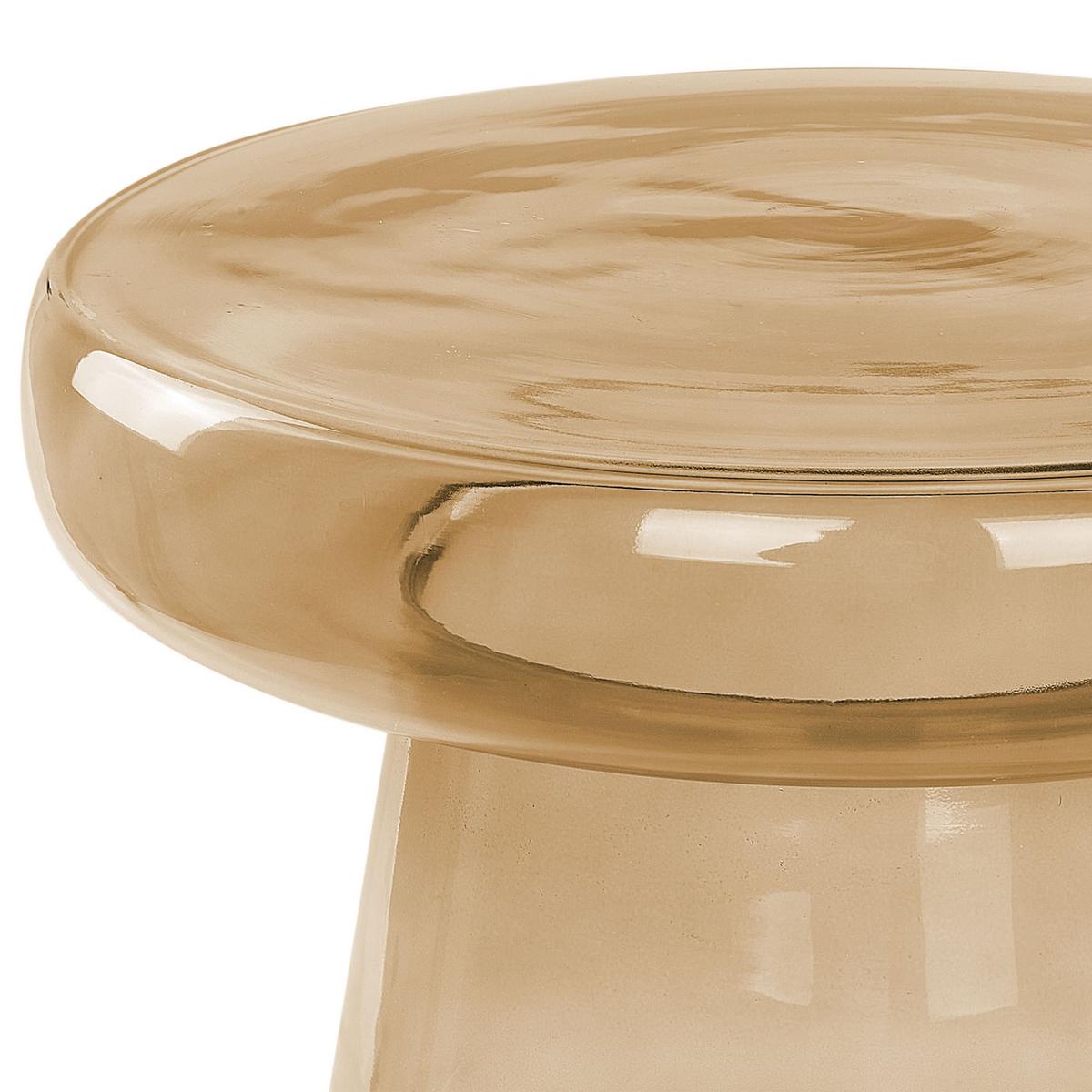 BEISTELLTISCH Rauchglas goldbraun rund 39 cm Caldera - Braun, Glas (39/39/40cm) - Beliani