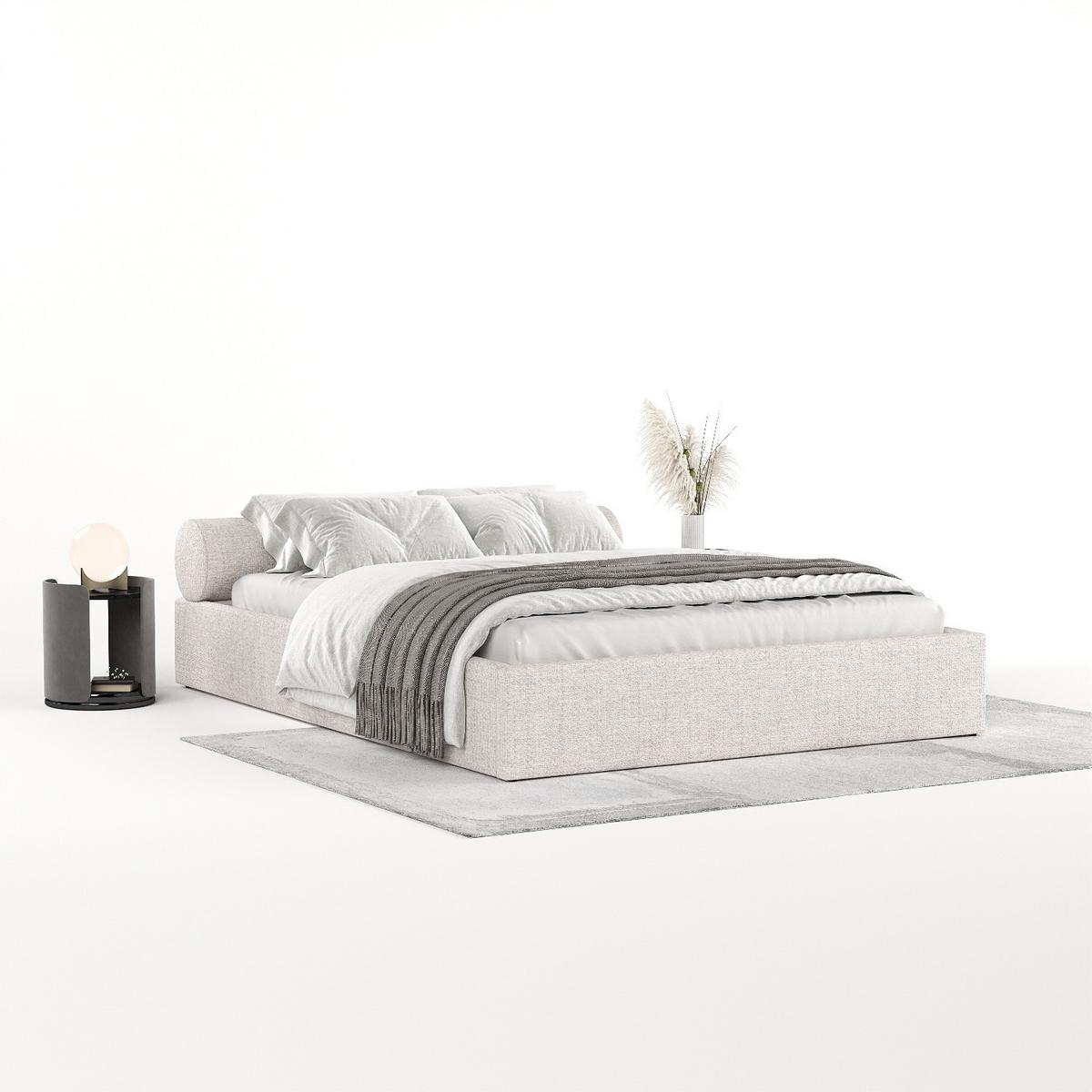 POLSTERBETT Solvo mit Stauraum 160/200 cm Hellbeige im Neve Stoff - Beige/Schwarz, Holz/Holzwerkstoff (160/200cm) - AltaBeds