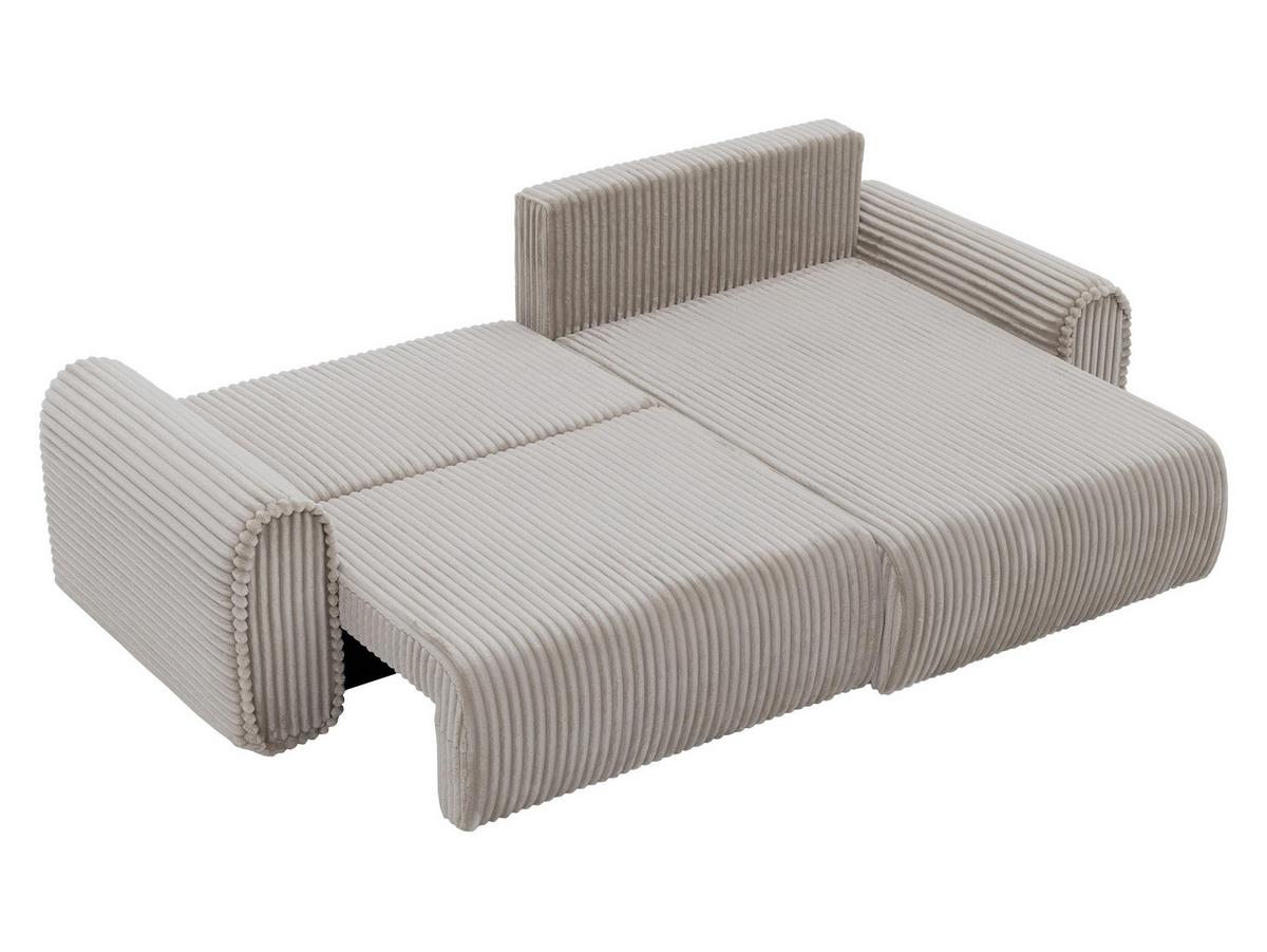 ECKSOFA Surles Cord - Hellgrau/Schwarz, Holz/Kunststoff (245/145cm) - MIRJAN24