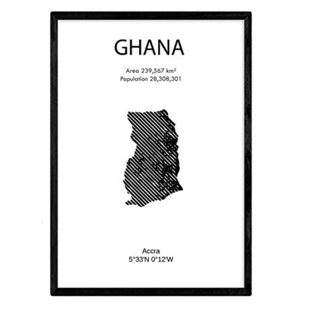 POSTER Länder & Kontinente Ghana A3 Rahmenlos - Klar, Papier (29.7/5/42cm) - Nacnic