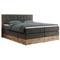BOXSPRINGBETT BELLISSIMO KING 180/200 Dunkelgrau Velvet - H4 - Dunkelgrau, Holz/Textil (180/200cm) - MKS