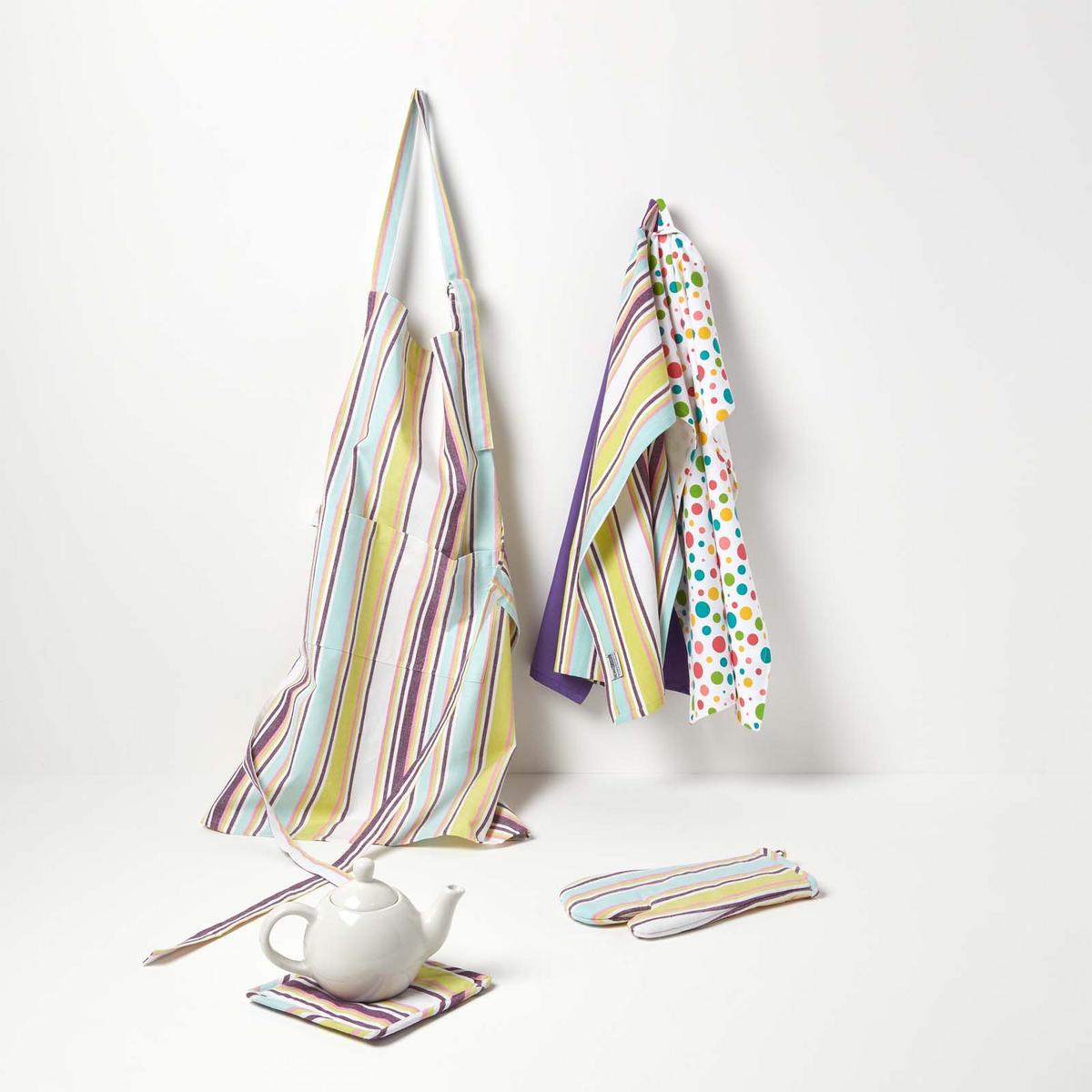 KOCHSCHÜRZE Osaka bunt gestreift, 100% Baumwolle - Multicolor, Textil (80/110cm) - Homescapes