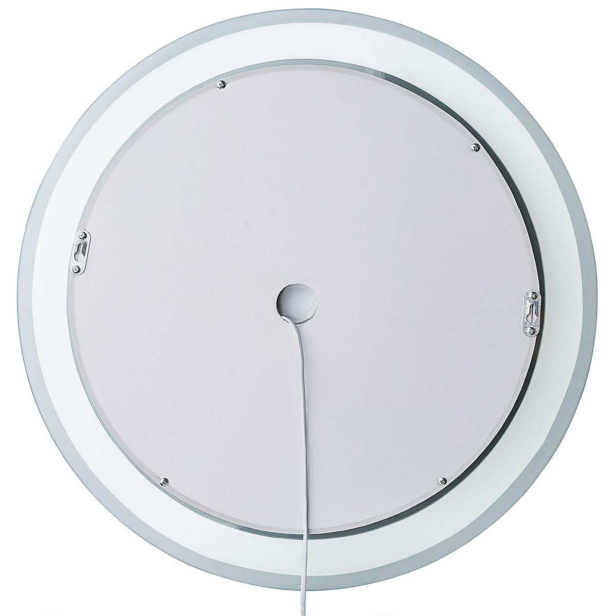 BADSPIEGEL mit LED-Beleuchtung 58 cm Brinay - Silberfarben, Glas (60/60/4cm) - Beliani