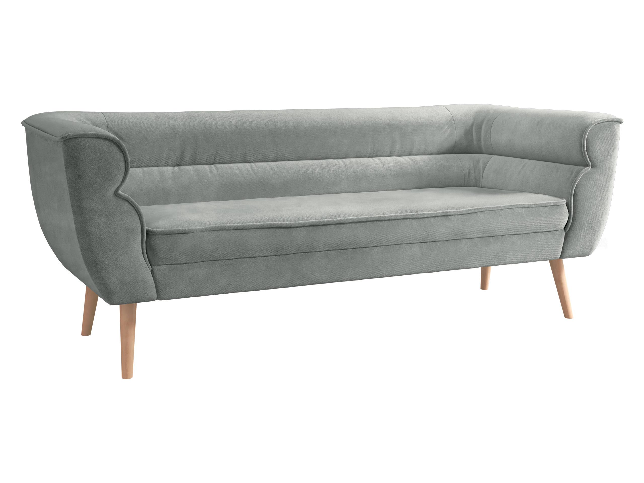 SOFA Bal 3 - Naturfarben/Grau, Holz/Textil (182/75/74cm) - MIRJAN24