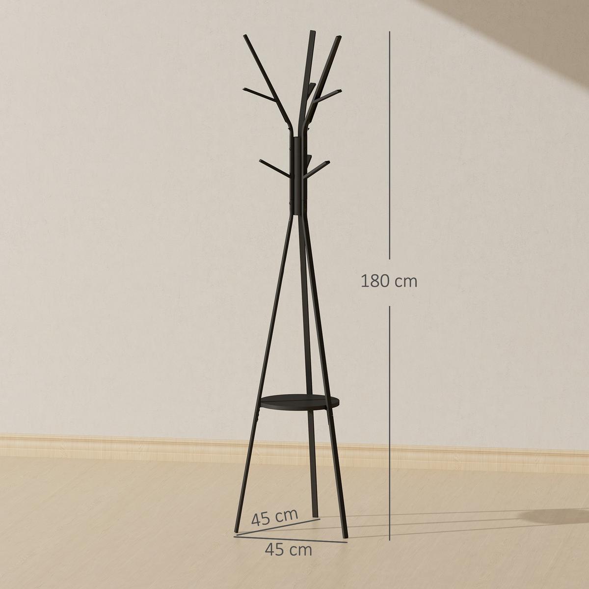 KLEIDERSTÄNDER - Schwarz, Metall (45/180/45cm) - HOMCOM