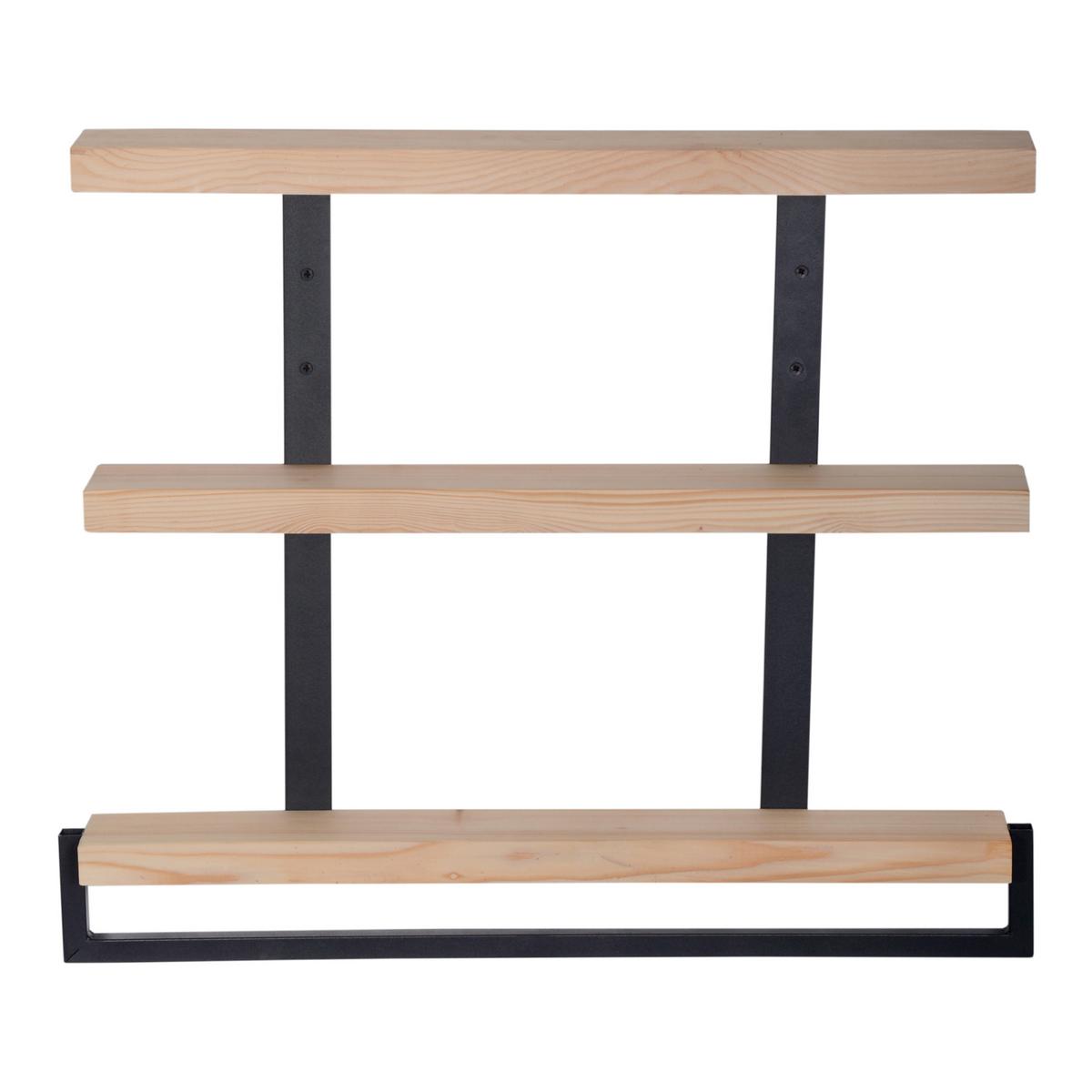 WANDREGAL Nykøbing - Naturfarben, Holz (79/67.5/8.5cm) - [en.casa]