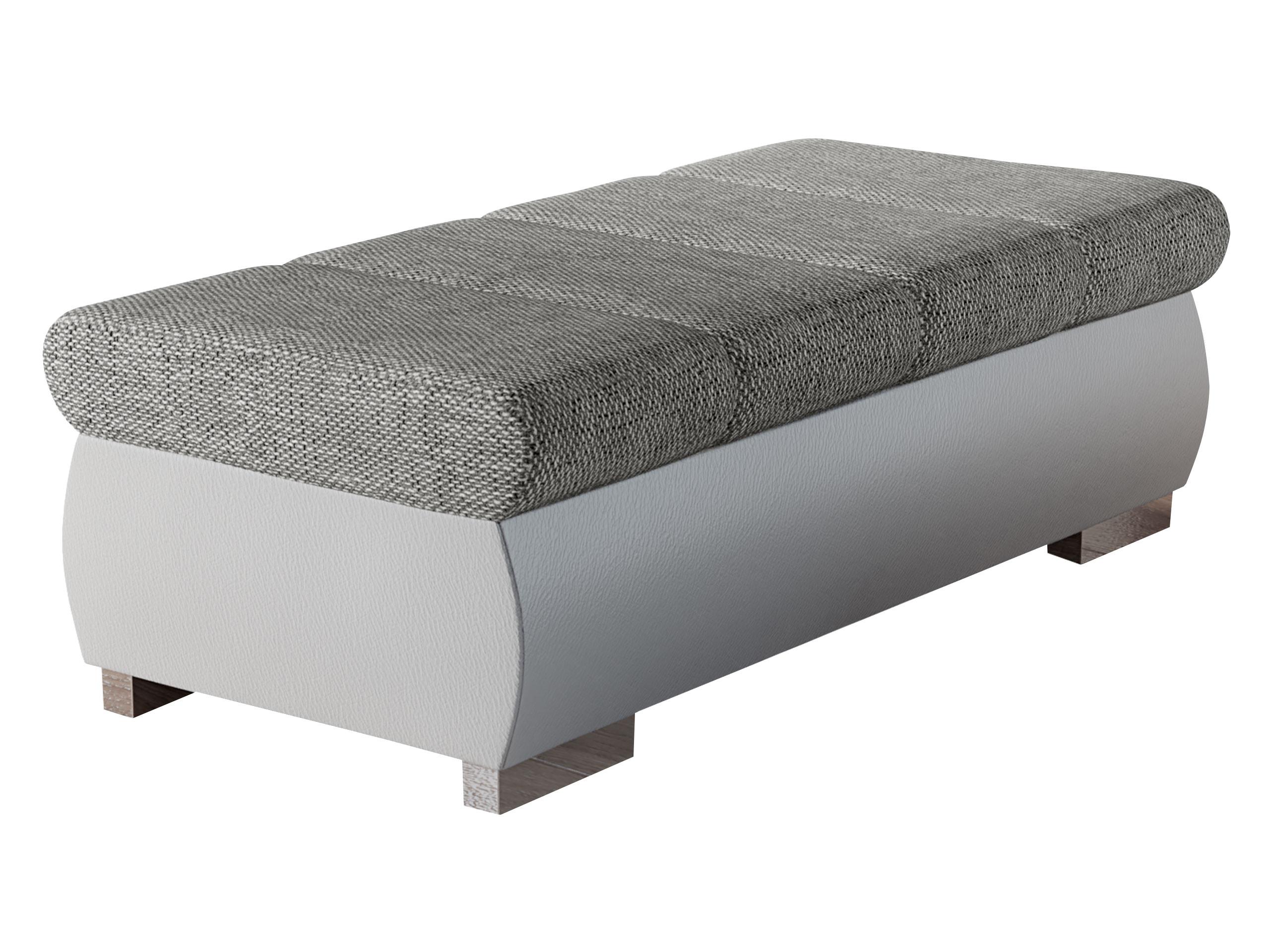 POLSTERHOCKER Bangkok Groß - Silberfarben/Weiß, Holz/Kunststoff (120/39/60cm) - MIRJAN24