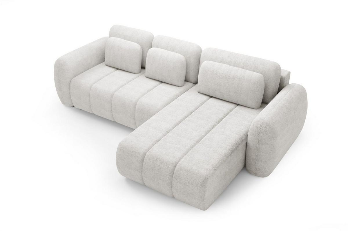 ECKSOFA Caria Mit Schlaffunktion - Weiß, Holzwerkstoff/Textil (304/190cm) - Fun Möbel