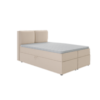 BOXBETT Eclipse 140/200 cm Beige Luxusmicrofaser - Beige/Schwarz, Holz/Kunststoff (140/200cm) - S-Style Möbel