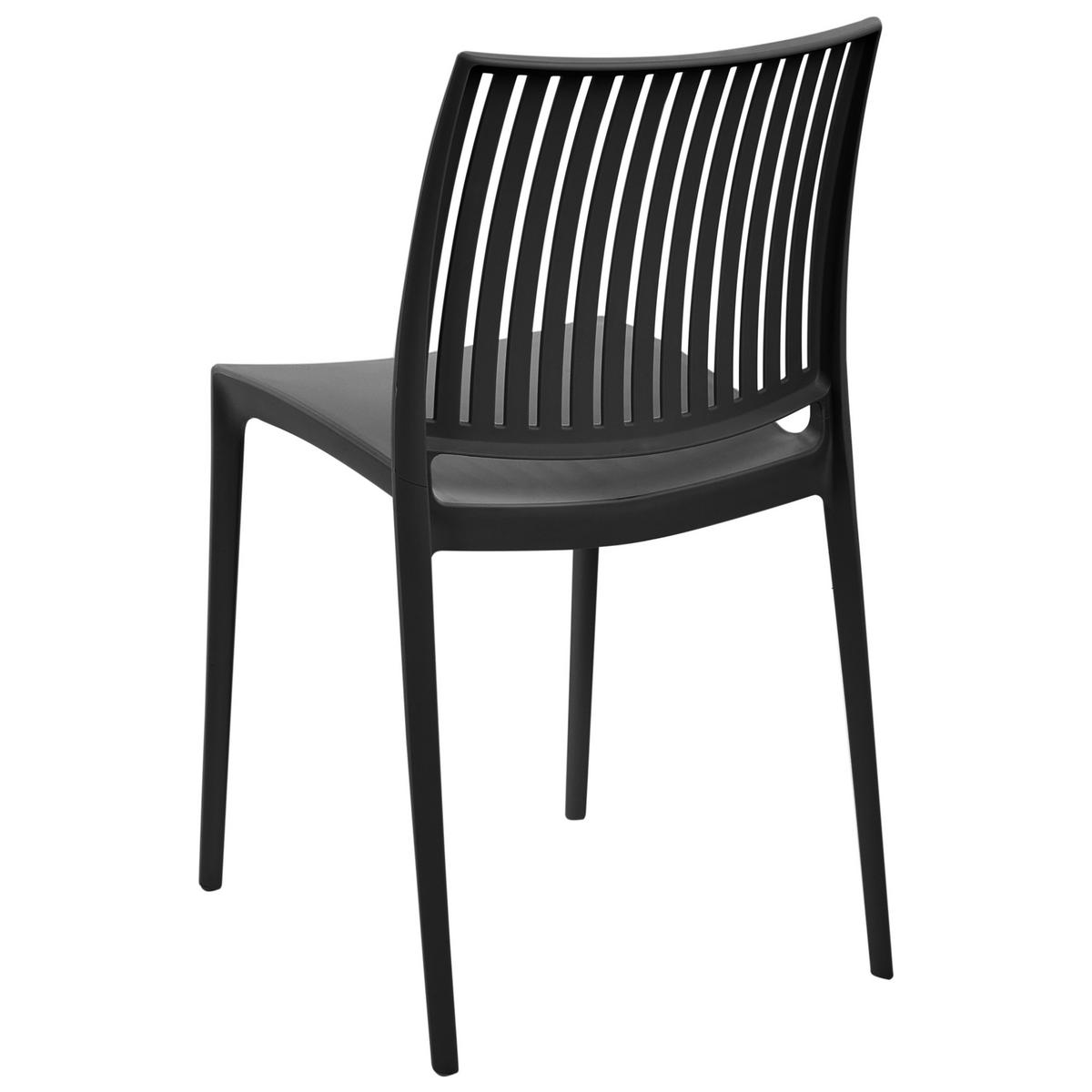 GARTENSTUHL 4er-Set Schwarz Illumani - Schwarz, Kunststoff (42/80/48cm) - Beliani