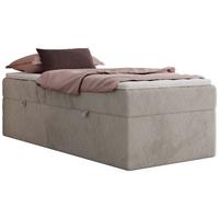 BOXBETT ZERO 90/200 - Hellgrau Plüsch - H4 - Topper Visco - Hellgrau, Textil (90/200cm) - MKS