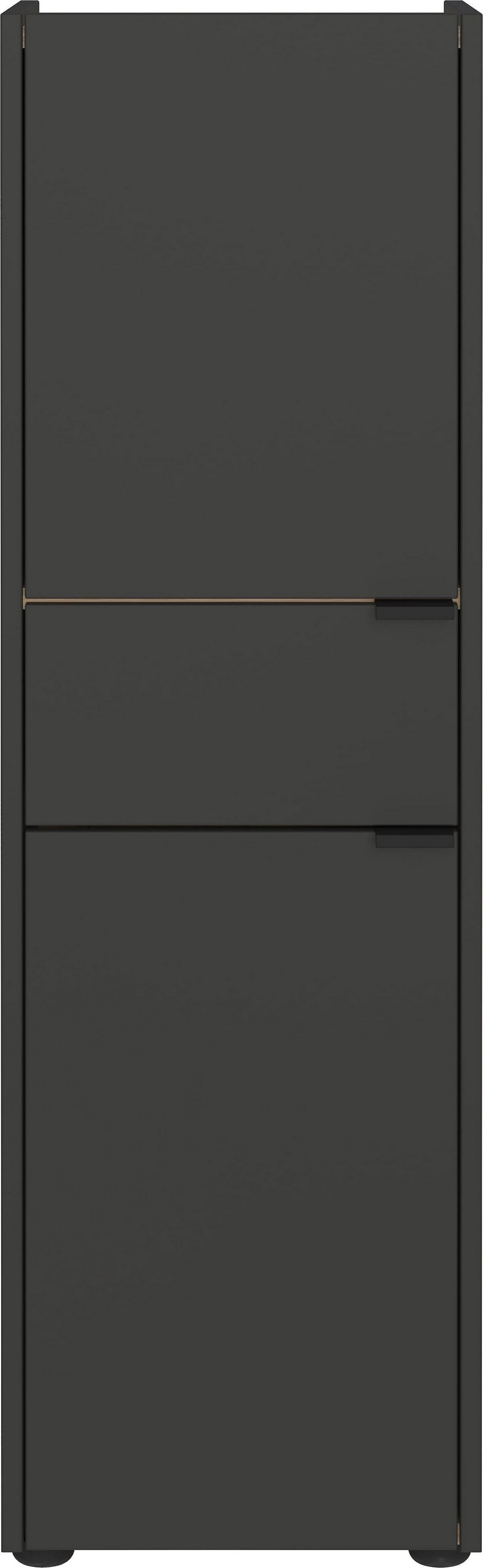 MIDISCHRANK mit Schublade aus Eiche-Optik mit Soft-Close-Funktion, Grau-Beige 34x34x111 cm - Grau, Holz/Metall (34/111/34cm) - KADIMA DESIGN