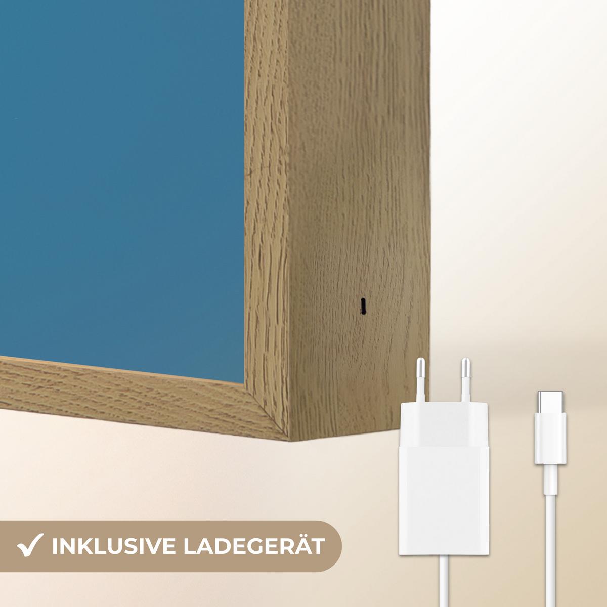 NACHTTISCHLAMPE MIT AKKU Fußballer - Farbspritzer - Farbenfroh - Ball 60x40 cm - Blau, Holzwerkstoff (8/60/40cm) - OnlyWow