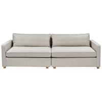 3-SITZER-SOFA beige Vinstra - Hellbraun/Beige, Textil (250/80/125cm) - Beliani