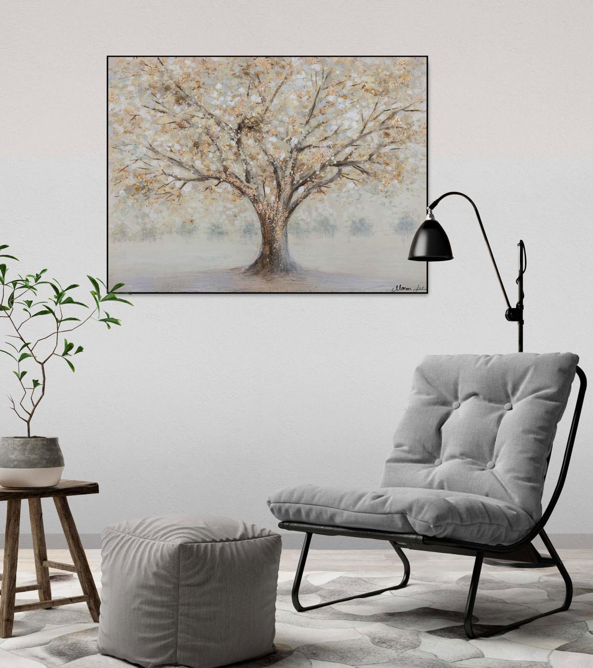 ACRYLBILD HANDGEMALT 100/75 cm - Braun, Holz/Textil (100/75cm) - KUNSTLOFT