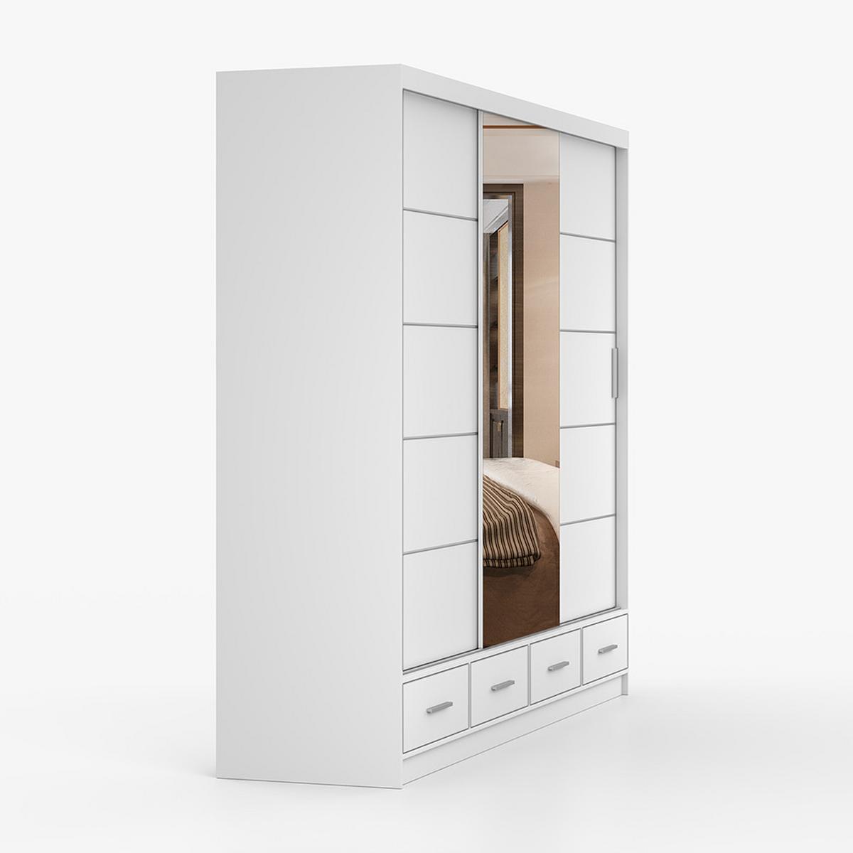 KLEIDERSCHRANK Florence 250 cm, 250/215/64, 2-türig, weiß - Weiß, Holzwerkstoff (250/215/64cm) - imoebel24