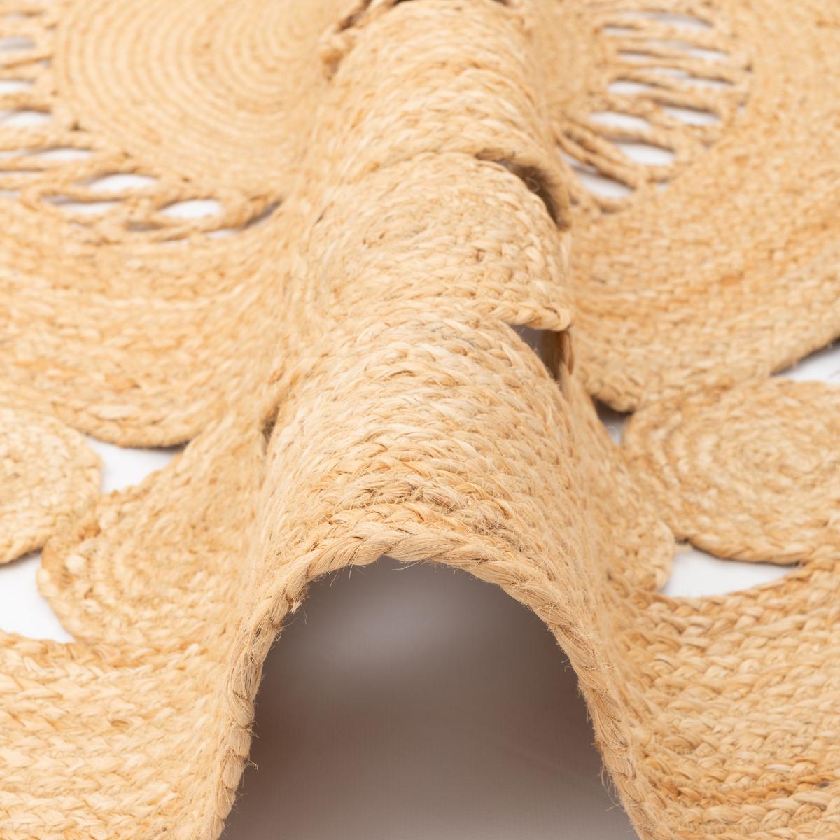 NATURFASER TEPPICH JUTE SALSA MODERN RUND - Beige, Textil (100/100cm) - Pergamon