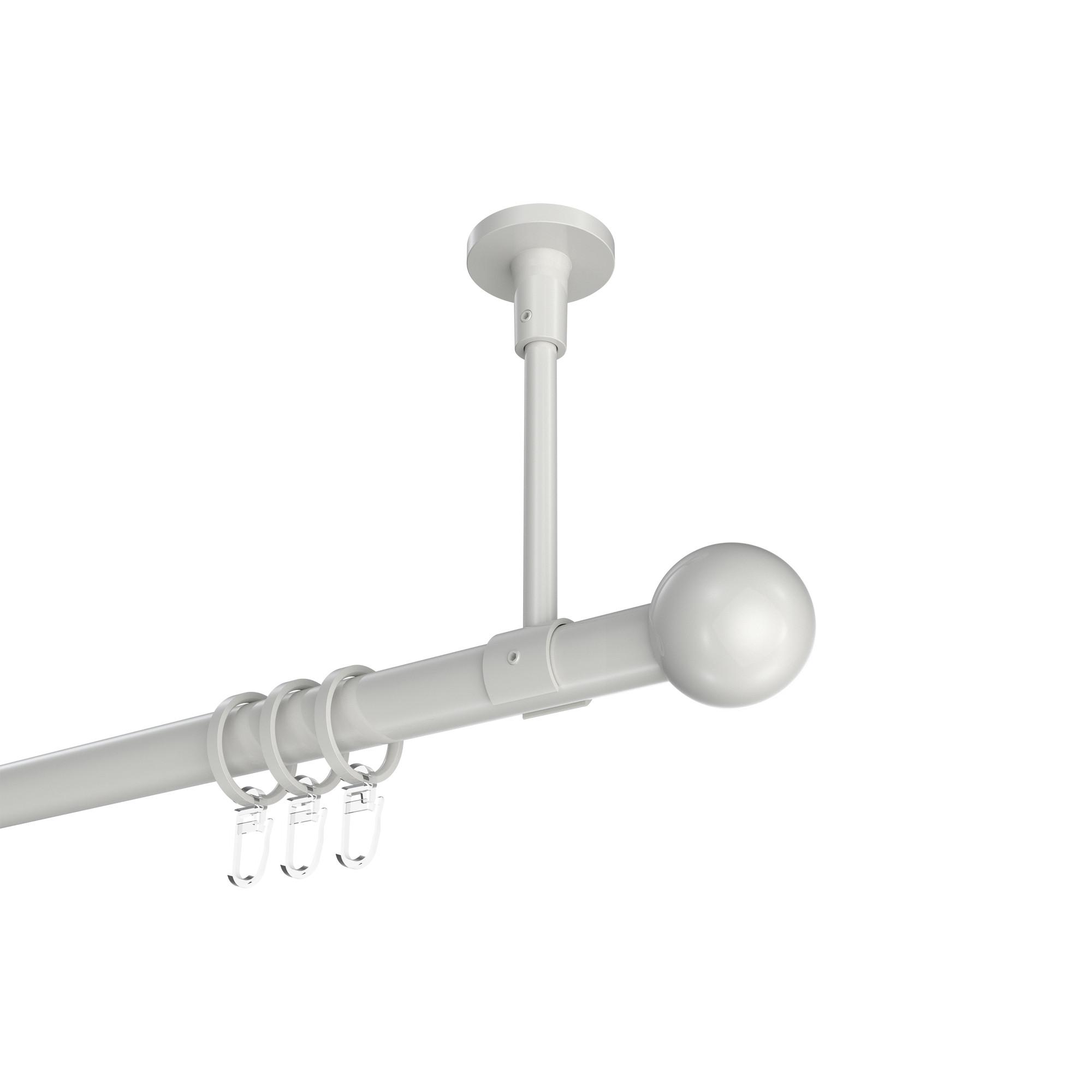 GARDINENSTANGE Sonette Luino 320 cm (geteilt in 2 x 160 cm), 1-läufig, 20 mm Ø Weiß - Weiß, Metall (320cm) - INTERDECO