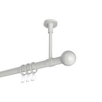 GARDINENSTANGE Sonette Luino 320 cm (geteilt in 2 x 160 cm), 1-läufig, 20 mm Ø Weiß - Weiß, Metall (320cm) - INTERDECO