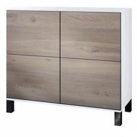 KOMMODE Rova Eiche Nordic - Silbereichenfarben, Holzwerkstoff (92.5/84.5/35cm) - Vladon