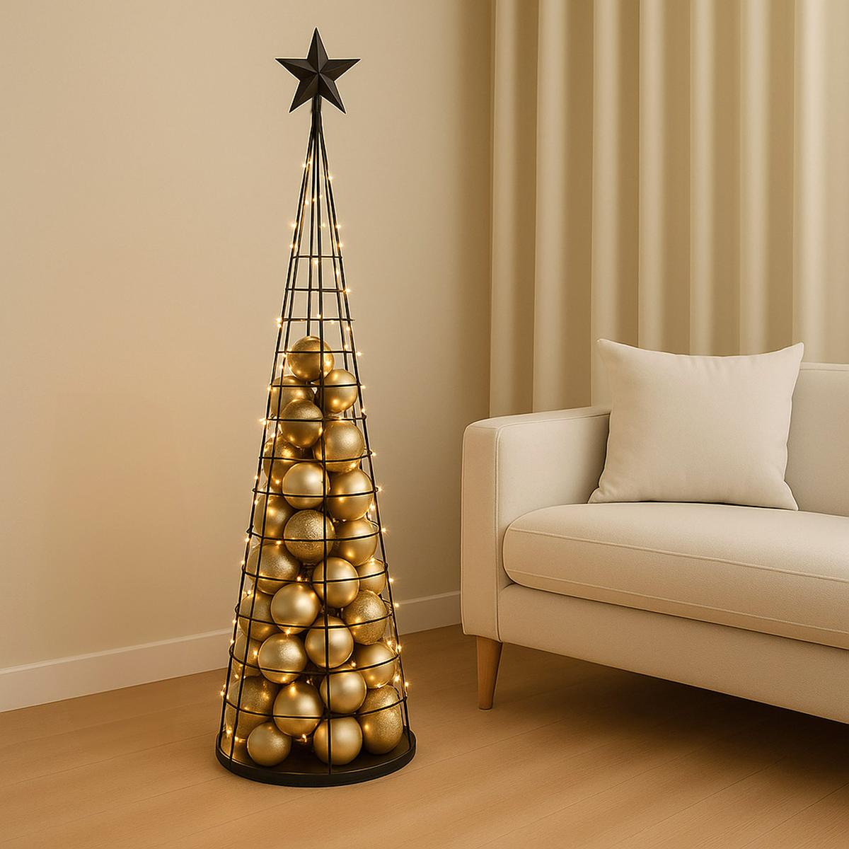 DEKO-BAUM Schwarz - Schwarz, Metall (38/160cm) - MCW