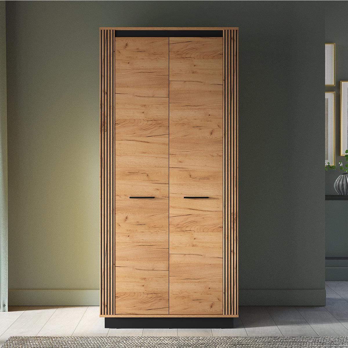 SCHRANK 2 Türen Solal Holz - Braun, Holzwerkstoff (92/200/55cm) - Petits-meubles