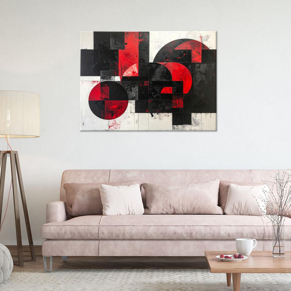 LEINWANDBILD 3D und geometrisch 45x30cm - Rot, Textil (45/30cm) - Feeby