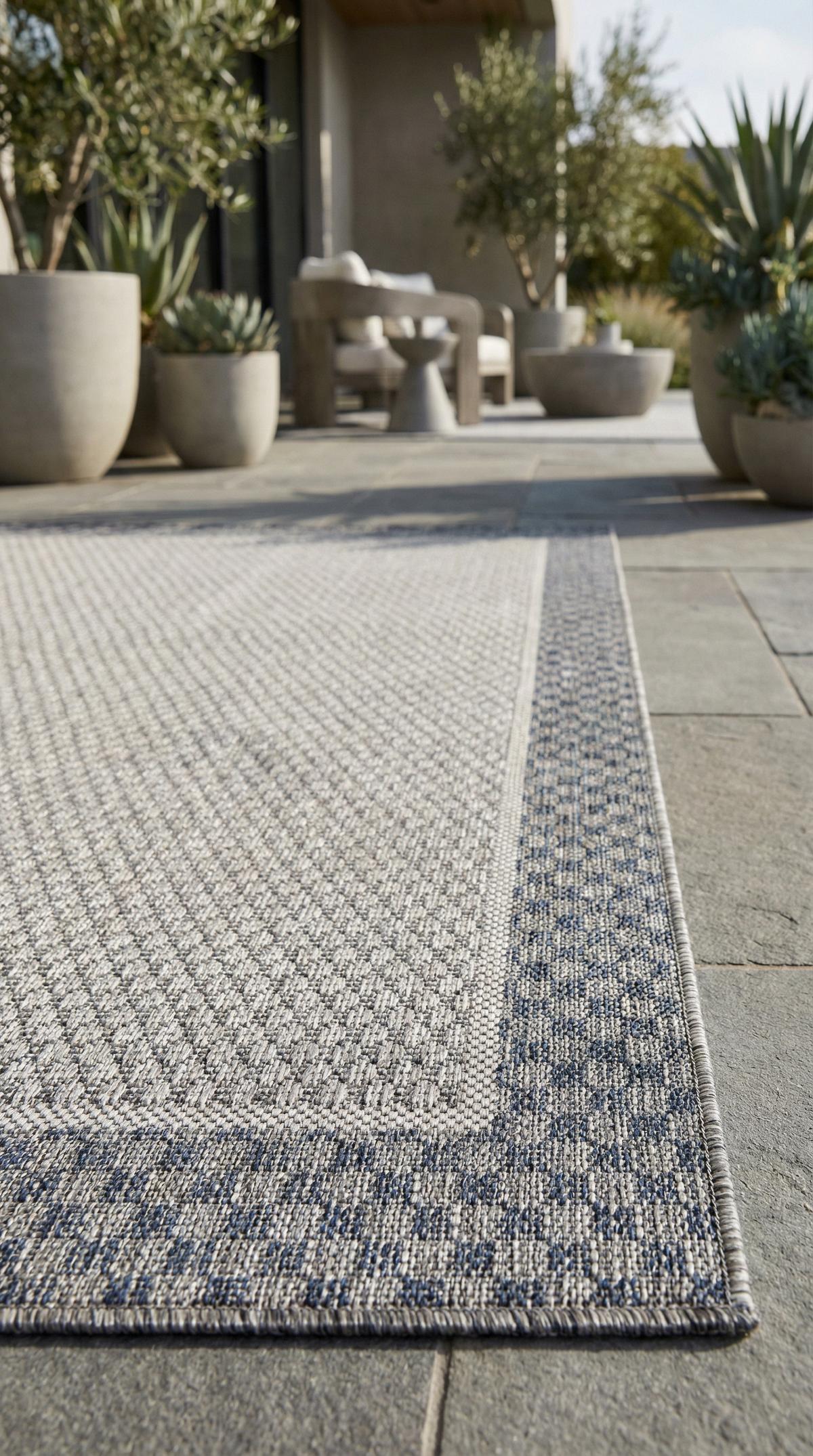 TEPPICH Outdoor LIRIA in Creme, mit Bordüre, aus Polypropylen, 120 x 170 cm - Beige, Textil (170/120cm) - KADIMA DESIGN