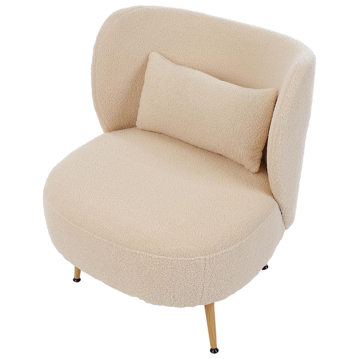 SESSEL Beige Otsby II - Beige/Braun, Textil (60/76/55cm) - Beliani