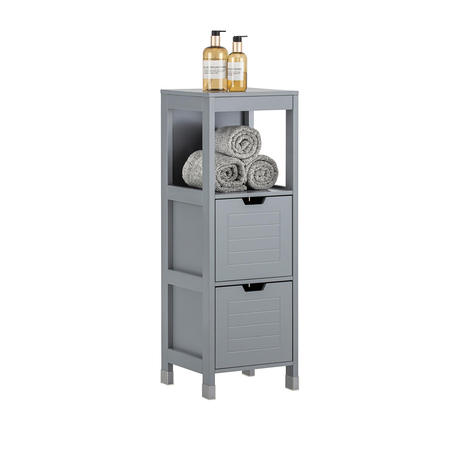 BADEZIMMERSCHRANK Grau - Grau, Holzwerkstoff (30/90/30cm) - SoBuy