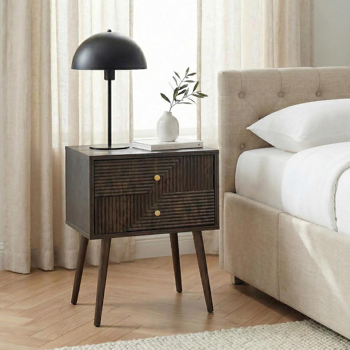 NACHTTISCH LIVIA dunkelbraun - Dunkelbraun, Holzwerkstoff (45/60/39cm) - IDIMEX