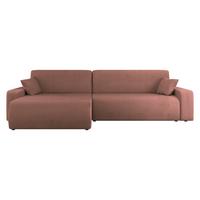 ECKSOFA Piano L Cord - Schwarz/Rosa, Holz/Kunststoff (274/145cm) - MIRJAN24
