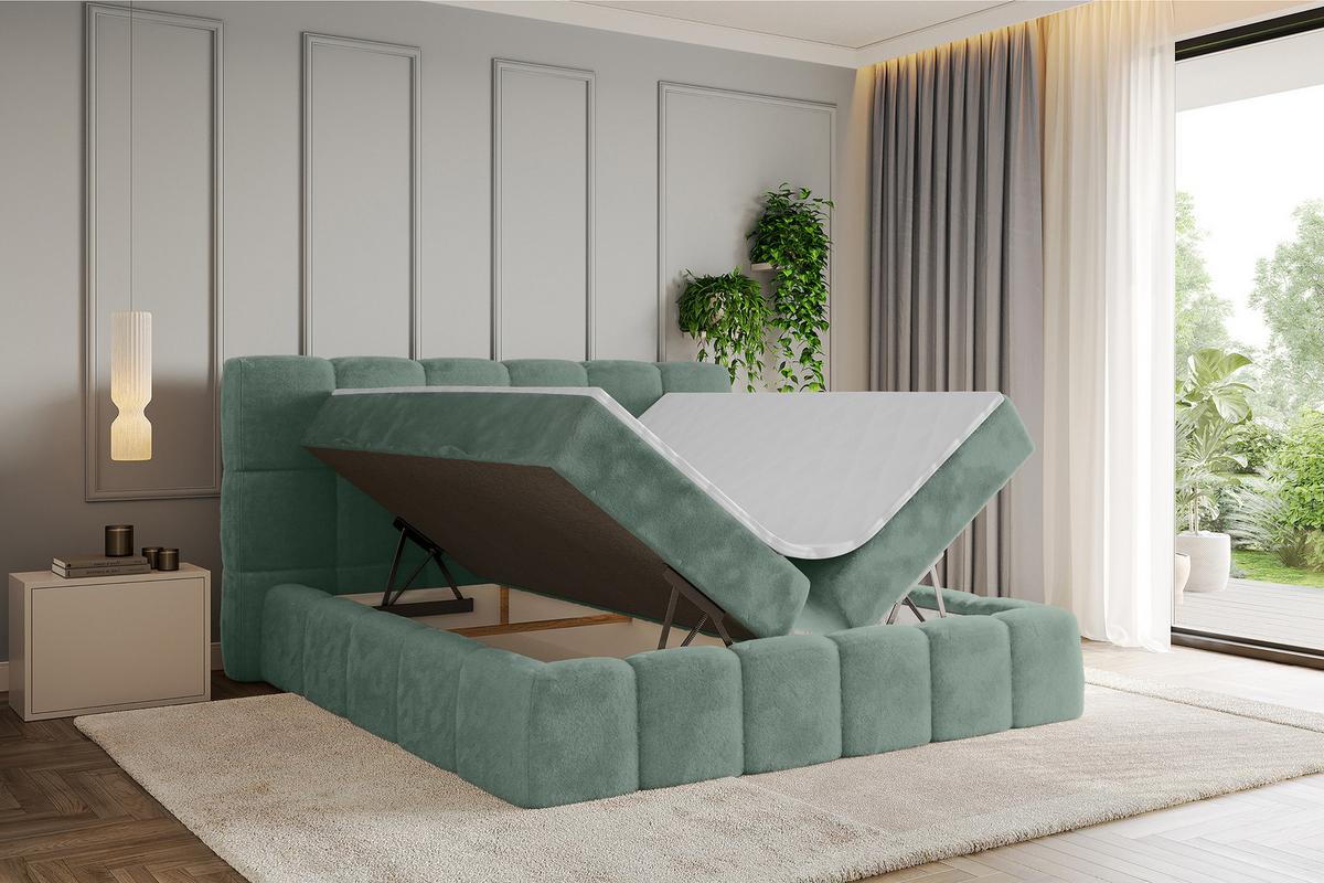 BOXBETT - AURI-H3 - 120x200 Salbeigrün Lapitt - Salbeigrün, Holzwerkstoff (120/200cm) - ALTDECOR