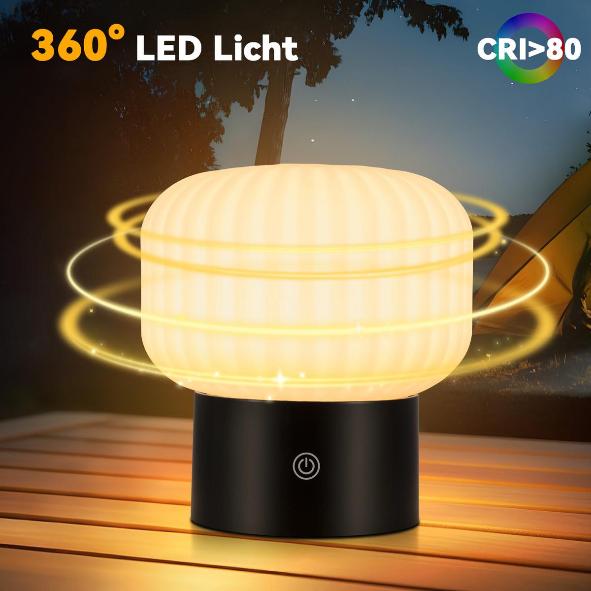 LED TISCHLAMPE Glowvyn 16/15.5/8.7 cm - Weiß, Glas (16/15.5/8.7cm) - ZMH