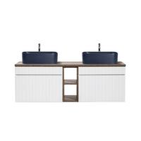 DOPPELWASCHTISCH 140cm Zelie Weiß - Weiß, Holzwerkstoff (140/48/46cm) - Petits-meubles