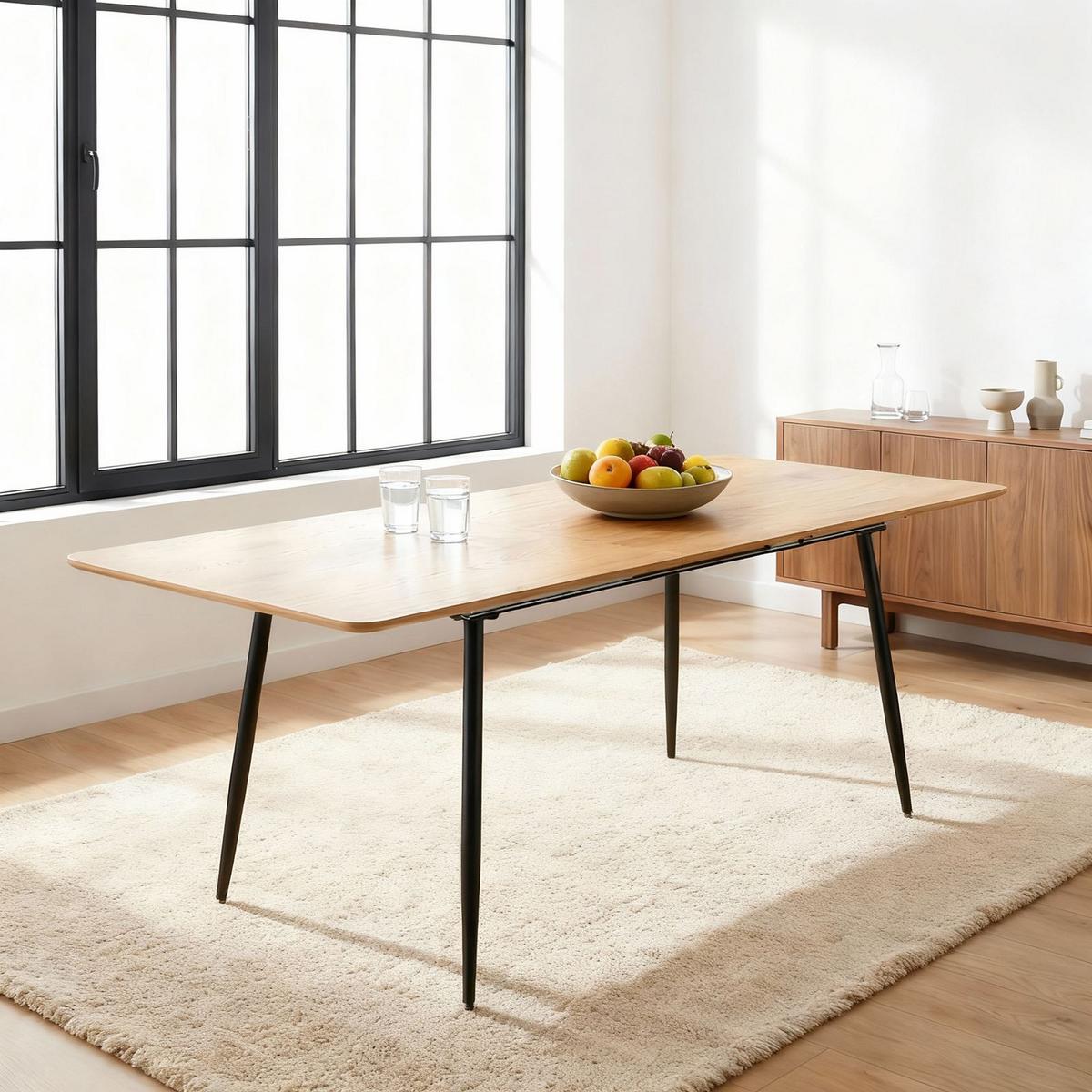 ESSTISCH ORSA Eiche - Eichefarben, Holzwerkstoff/Metall (80/160/76cm) - IDIMEX