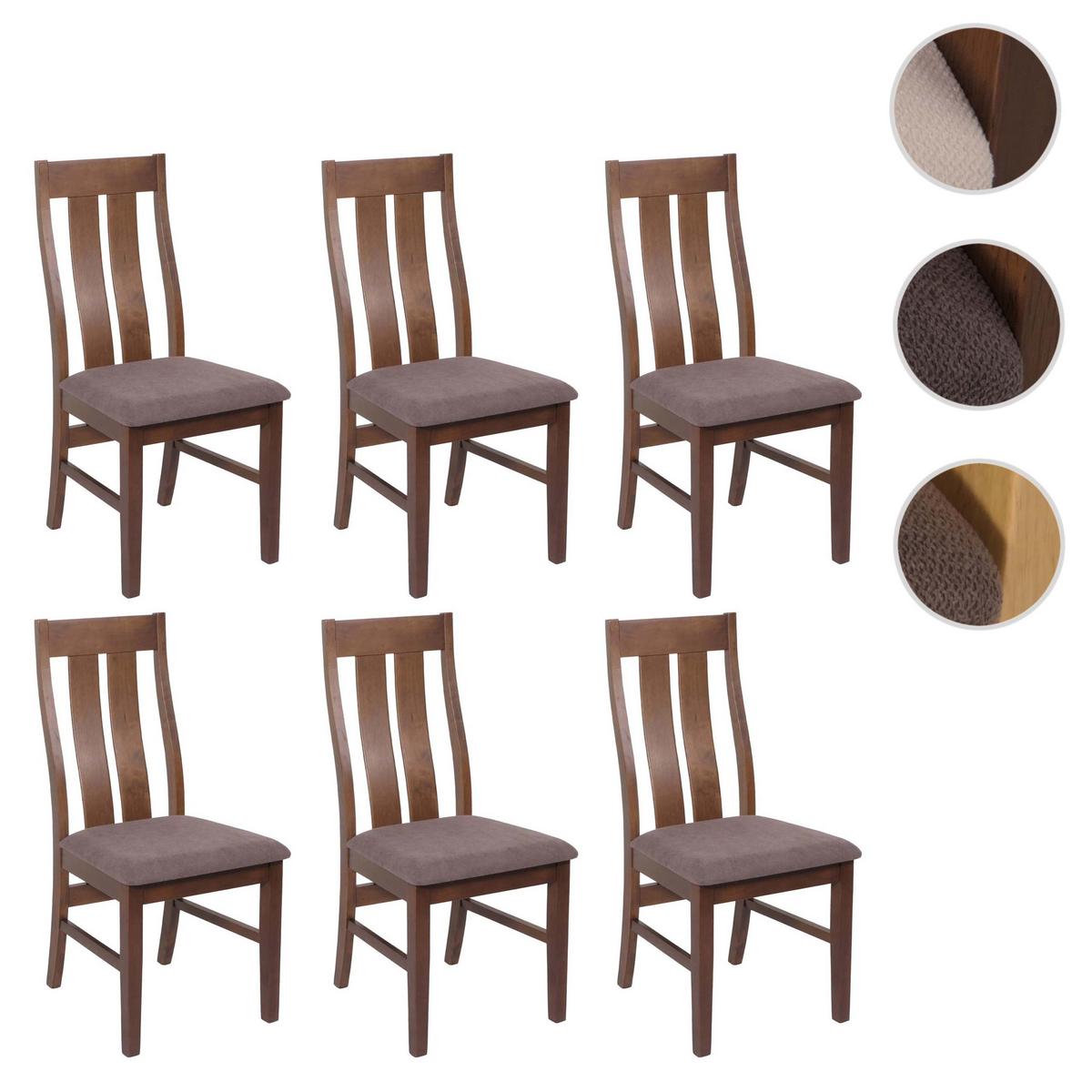 ESSZIMMERSTUHL Dunkelbraun, Taupe 6er-Set - Taupe/Dunkelbraun, Holz (46/100/45cm) - MCW