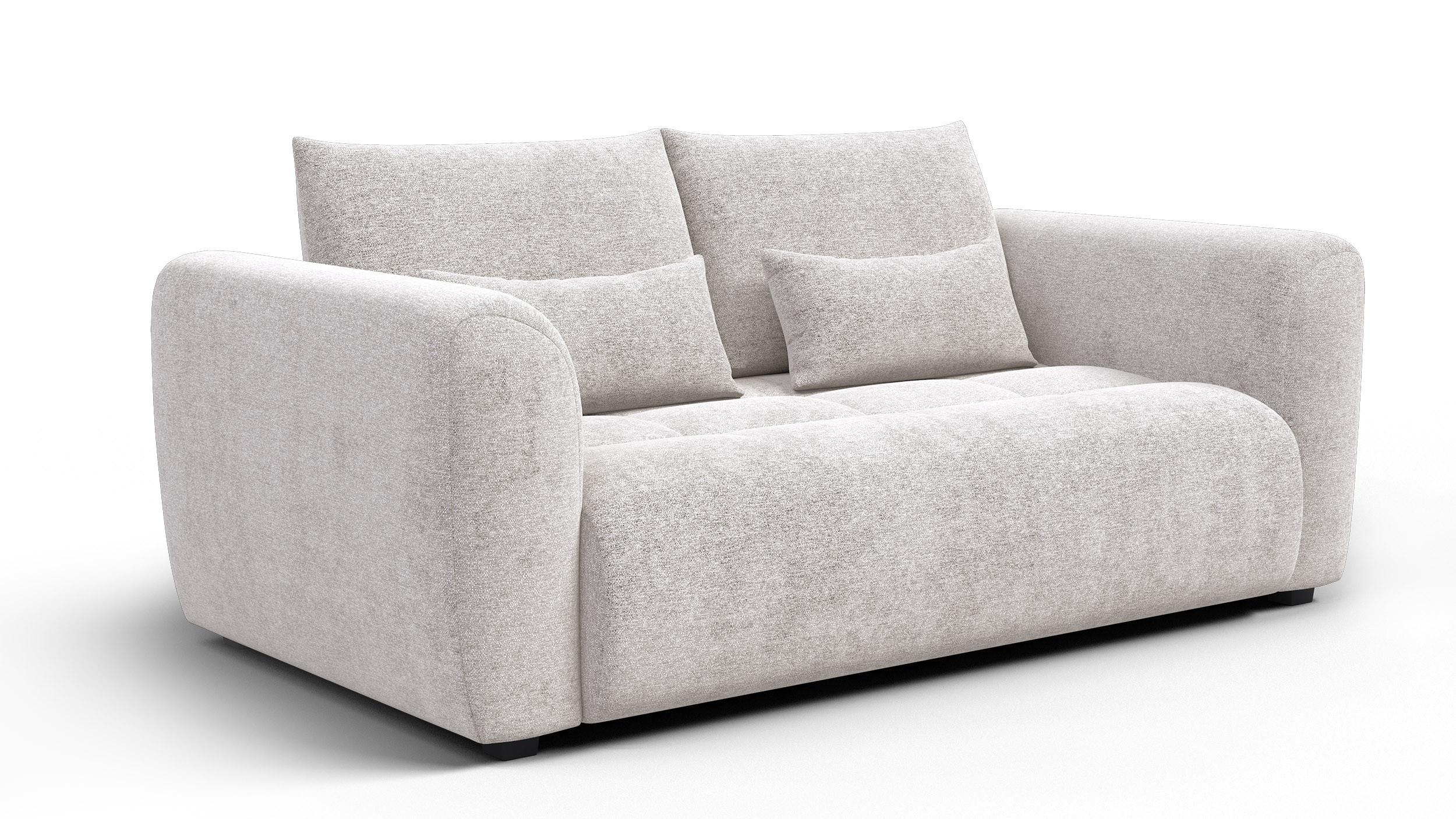 SOFA SORENO 3-Sitzer, ecru - Ecru/Schwarz, Holz/Textil (214/94/114cm) - Wozimo
