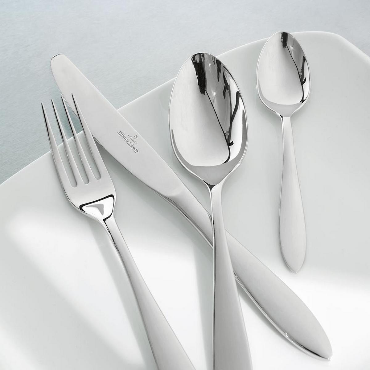 TAFELBESTECK GEBÜRSTET Arthur grau 24-tlg. - Grau, Metall - Villeroy & Boch