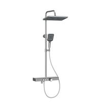 ÜBERKOPFBRAUSESET mit Drei Wasserauslassmethoden Thermostat mit Ablage Chrom - Chromfarben, Metall (44.5/127/45cm) - EMKE