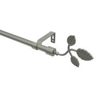 GARDINENSTANGE Olymp Alessia 320 cm (geteilt in 2 x 160 cm), 1-läufig (ohne Ringe), 16 mm Ø Chrom matt - Chromfarben/Nickelfarben, Metall (320cm) - INTERDECO